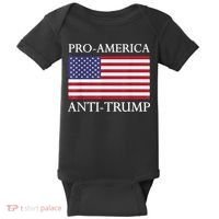 Pro America Anti Trump American Usa Flag Resist Baby Bodysuit thumb 0