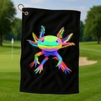 Pop Art Axolotl Golf Towel thumb 1