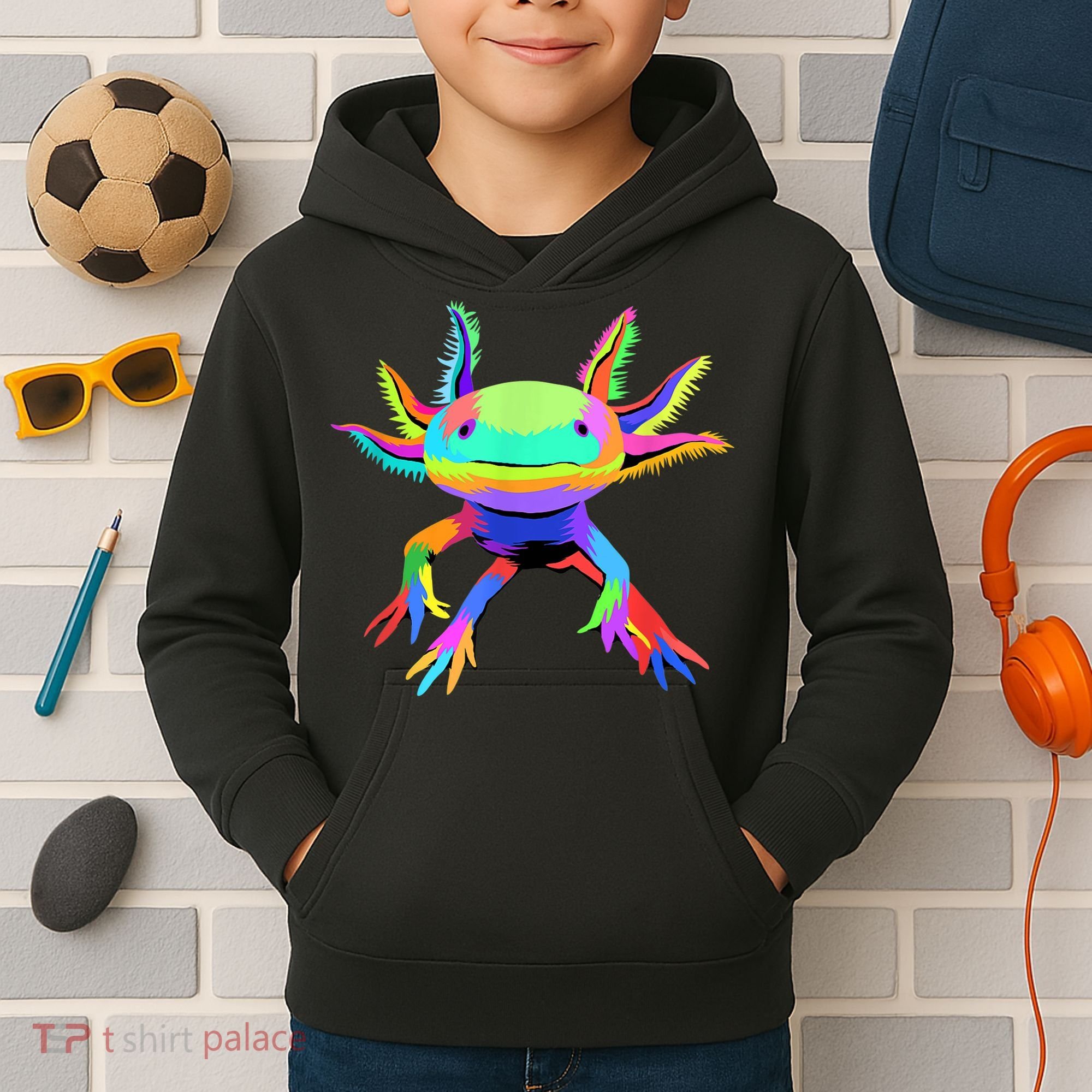 Pop Art Axolotl Kids Hoodie