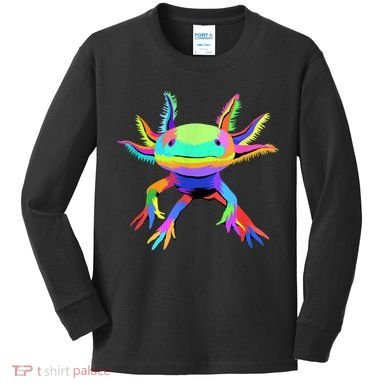 Pop Art Axolotl Kids Long Sleeve Shirt