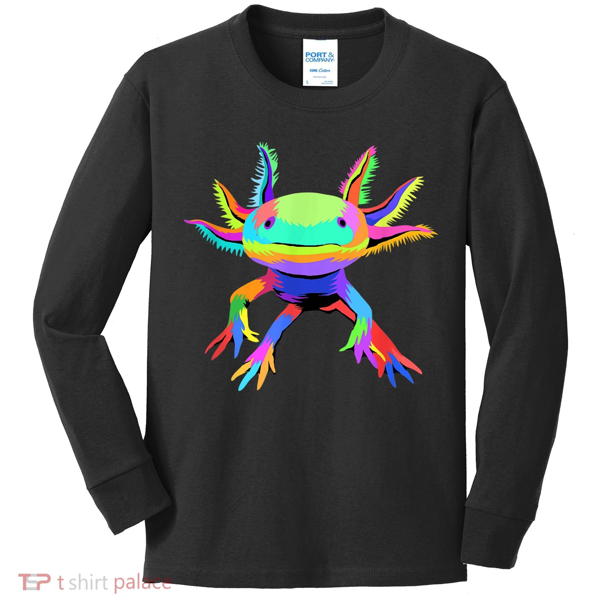 Pop Art Axolotl Kids Long Sleeve Shirt