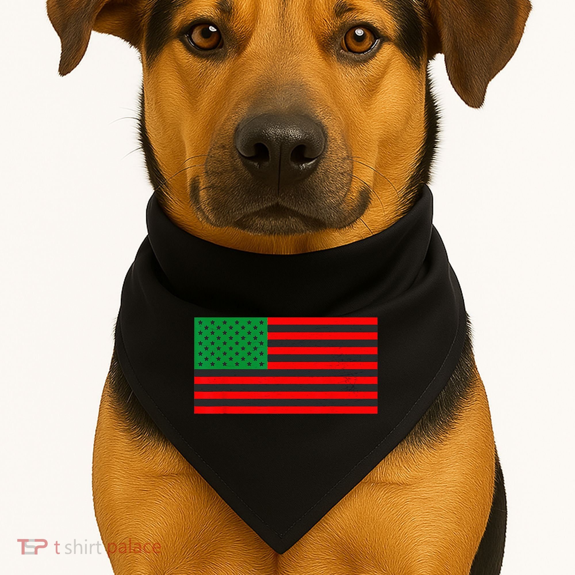 Pan African American Flag USA-Made Doggie Bandana