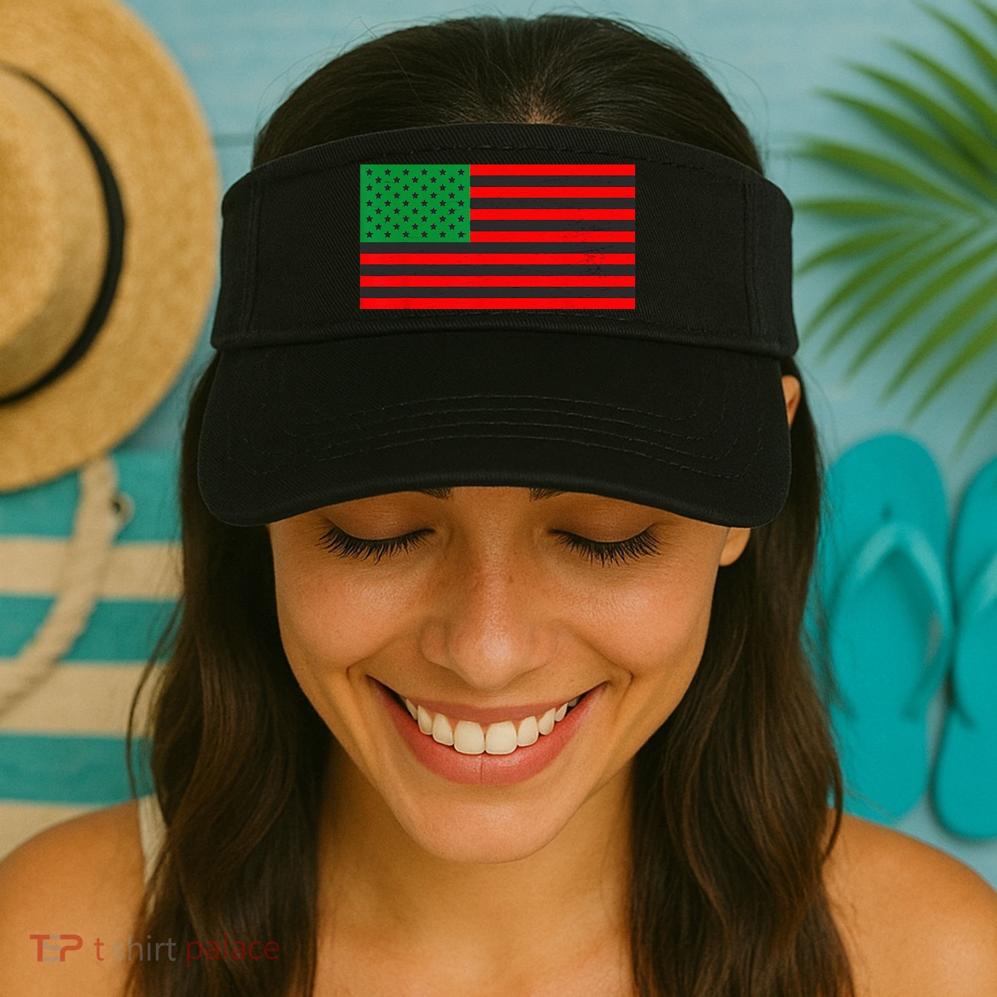 Pan African American Flag Visor