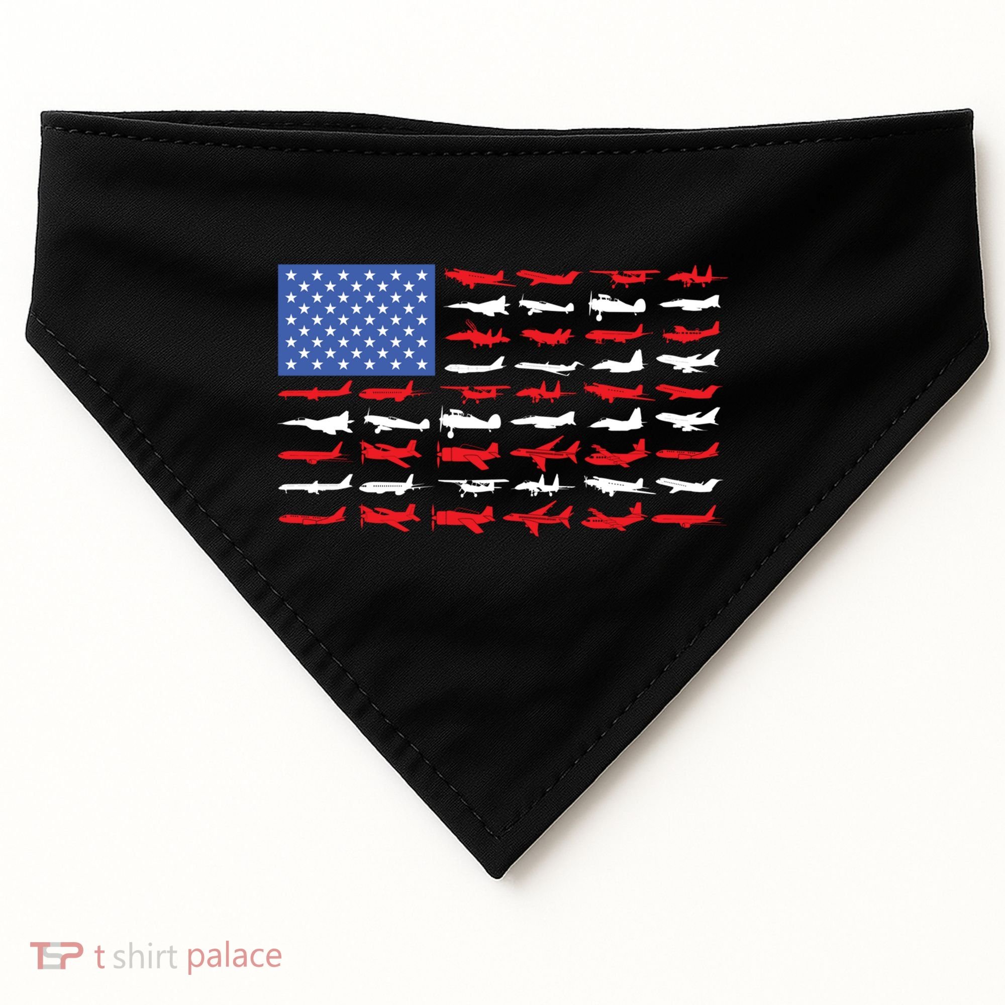 Pilot Airplane American Flag Plane Aviation Gift USA-Made Doggie Bandana