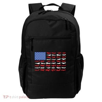 Pilot Airplane American Flag Plane Aviation Gift Backpack