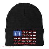 Pilot Airplane American Flag Plane Aviation Gift Beanie thumb 0