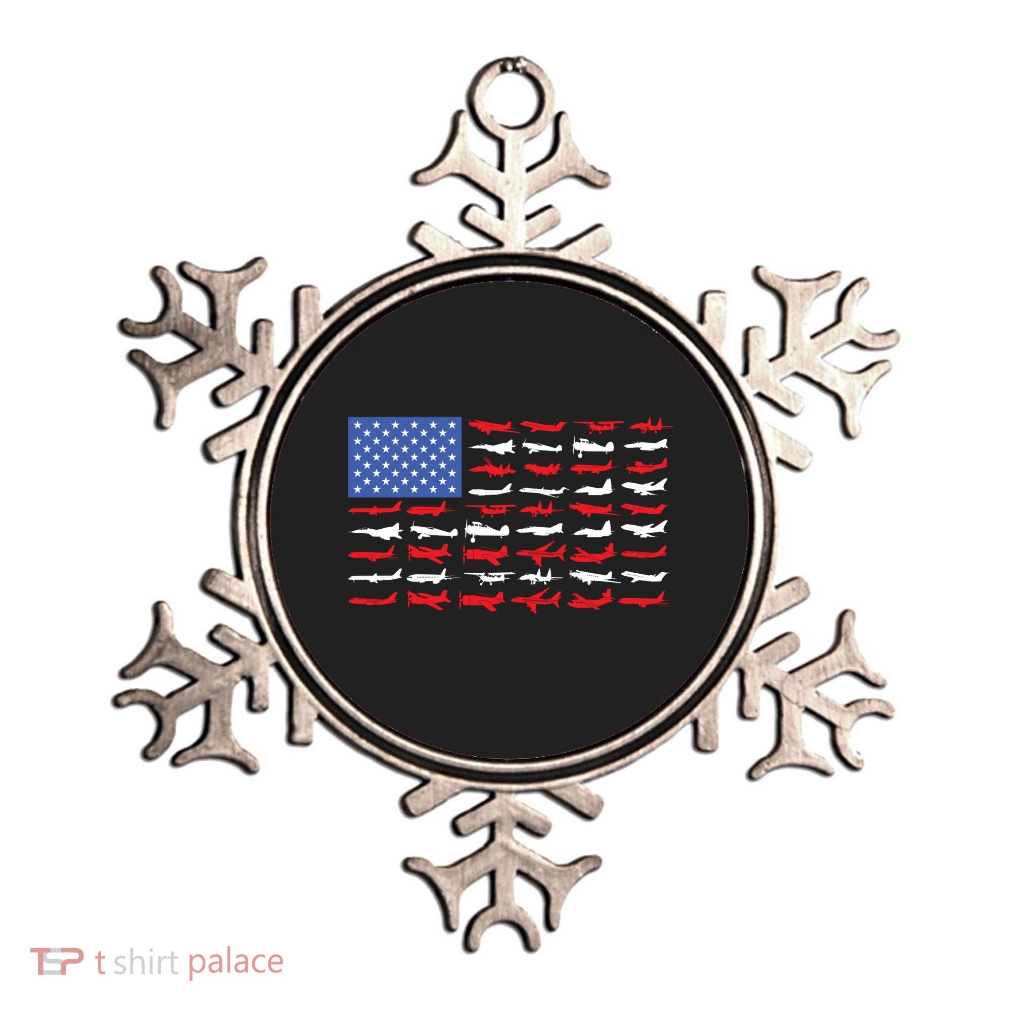 Pilot Airplane American Flag Plane Aviation Gift Ornament