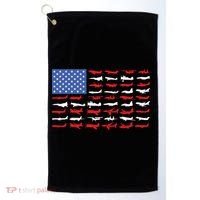 Pilot Airplane American Flag Plane Aviation Gift Golf Towel thumb 0
