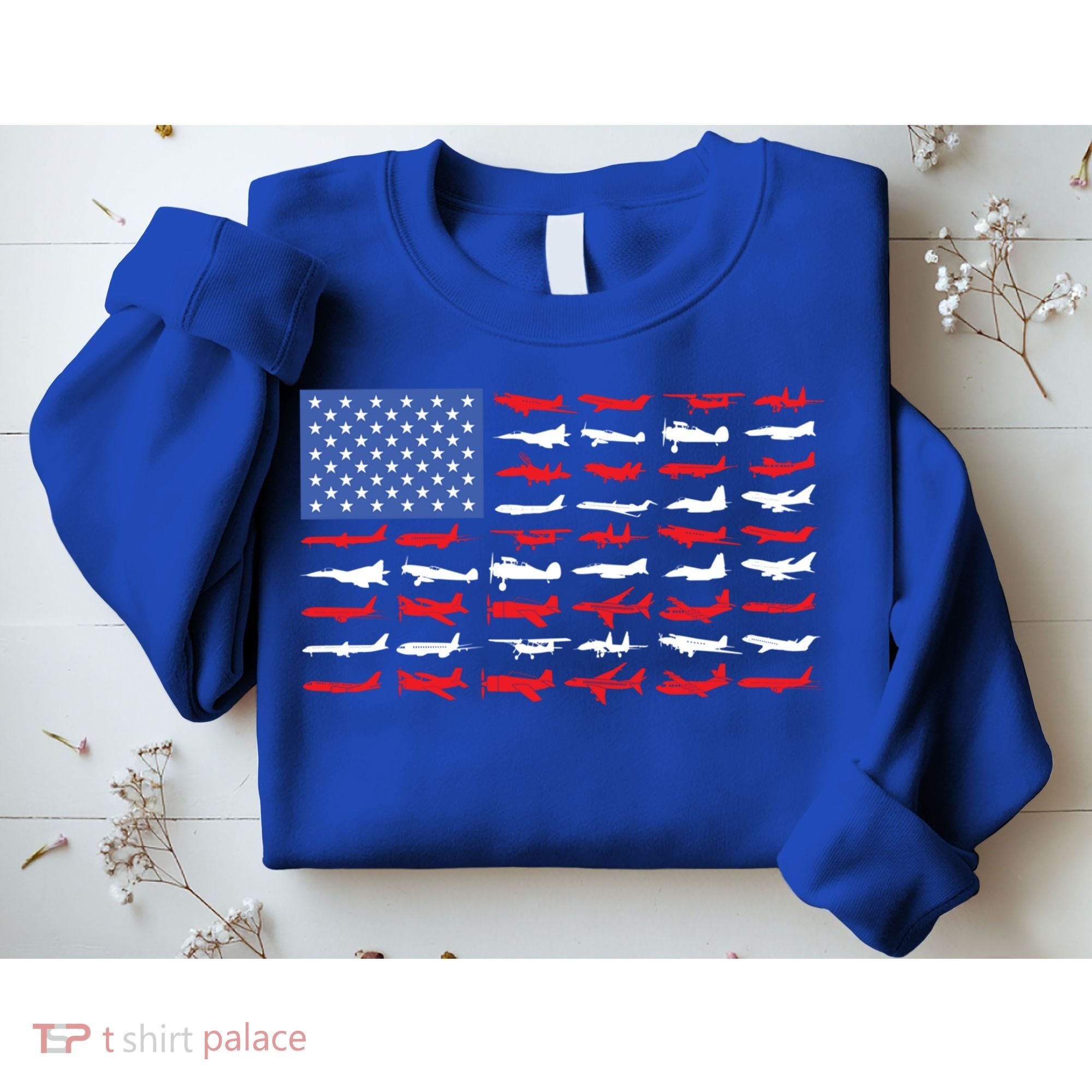 Pilot Airplane American Flag Plane Aviation Gift Sweatshirt