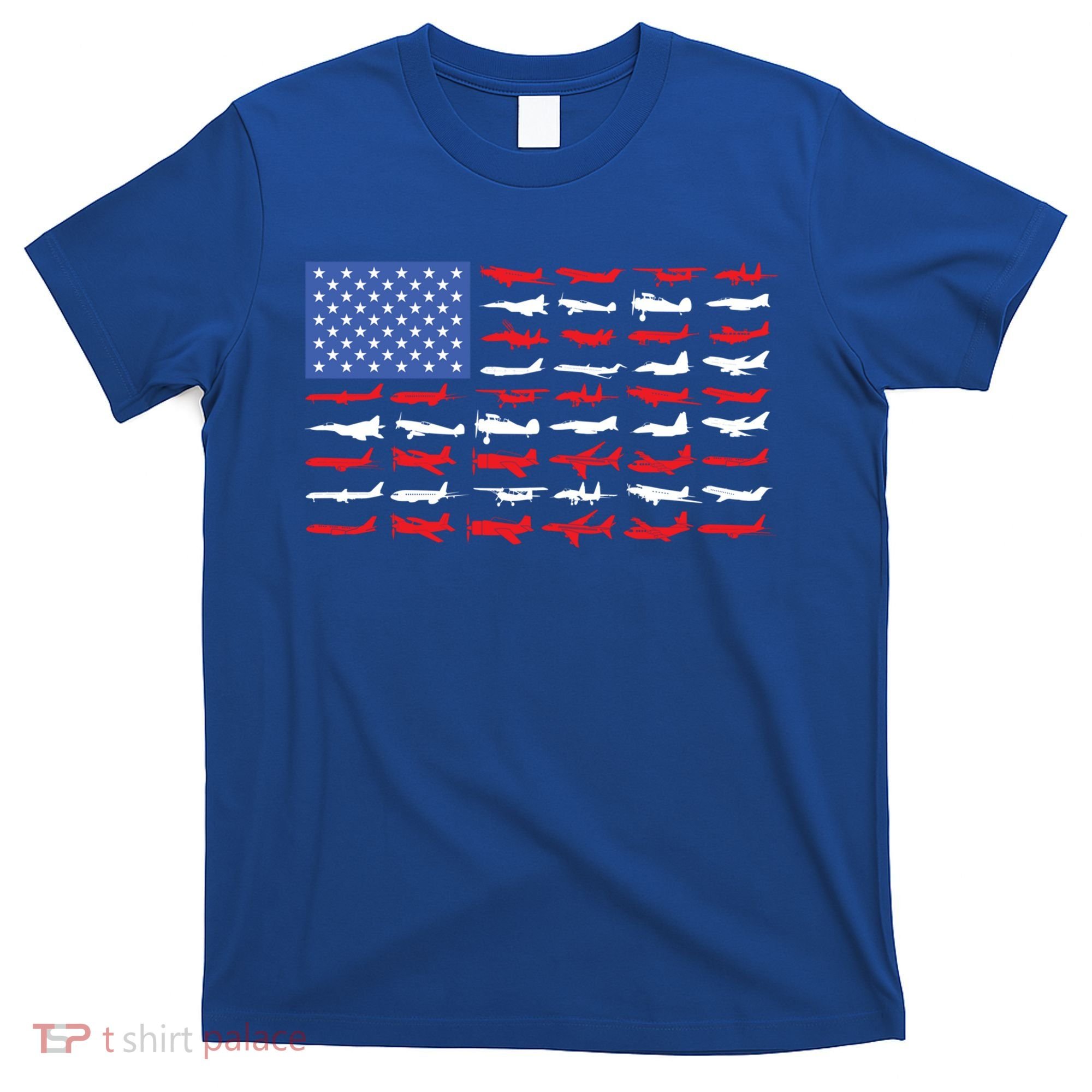 Pilot Airplane American Flag Plane Aviation Gift T-Shirt
