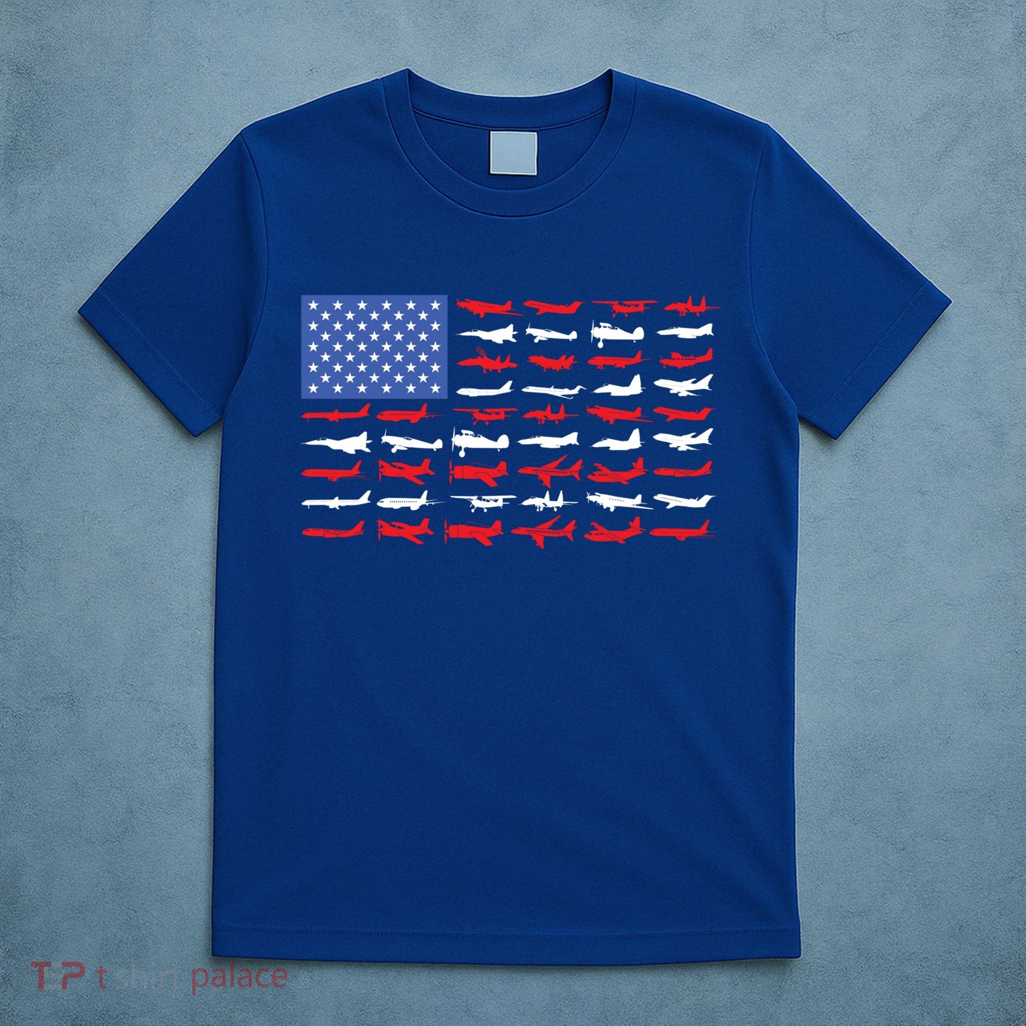 Pilot Airplane American Flag Plane Aviation Gift T-Shirt