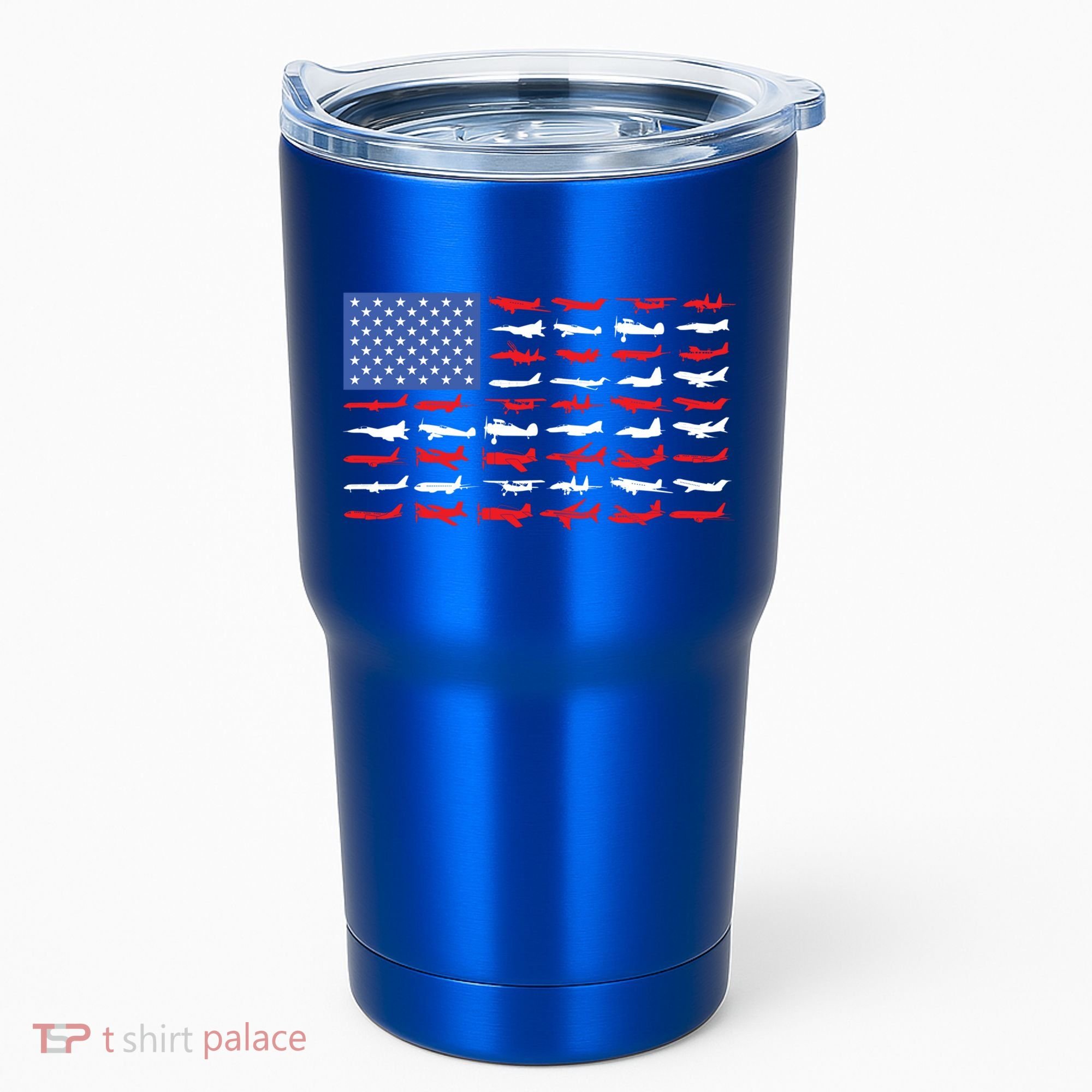 Pilot Airplane American Flag Plane Aviation Gift Tumbler
