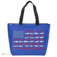Pilot Airplane American Flag Plane Aviation Gift Tote Bag thumb 0