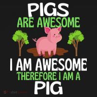 Pigs Are Awesome I Am Awesome Therefore I Am A Pig Women's Hoodie thumb 2