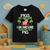 Pigs Are Awesome I Am Awesome Therefore I Am A Pig Toddler T-Shirt thumb 3