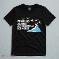 Penguins Against Authoritarian Ice Holes Sarcastic  T-Shirt thumb 5
