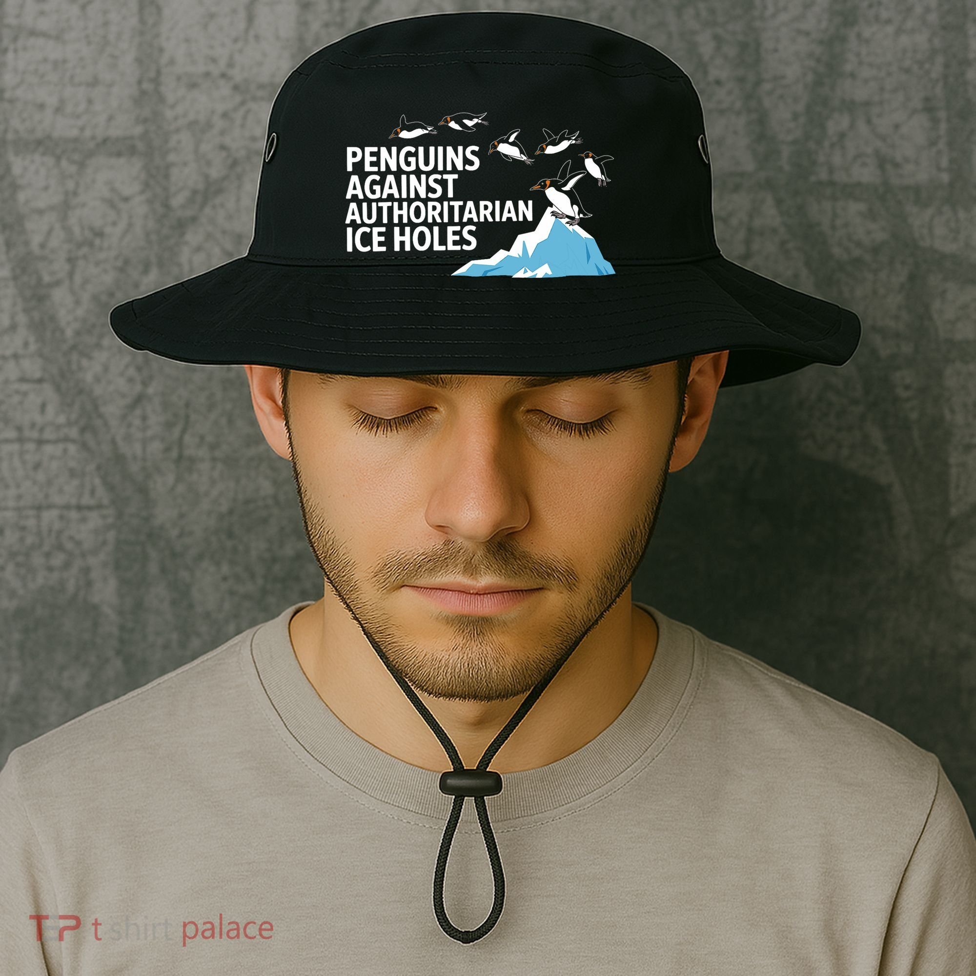 Penguins Against Authoritarian Ice Holes Sarcastic  Bucket Hat