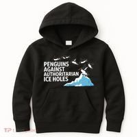 Penguins Against Authoritarian Ice Holes Sarcastic  Kids Hoodie thumb 0