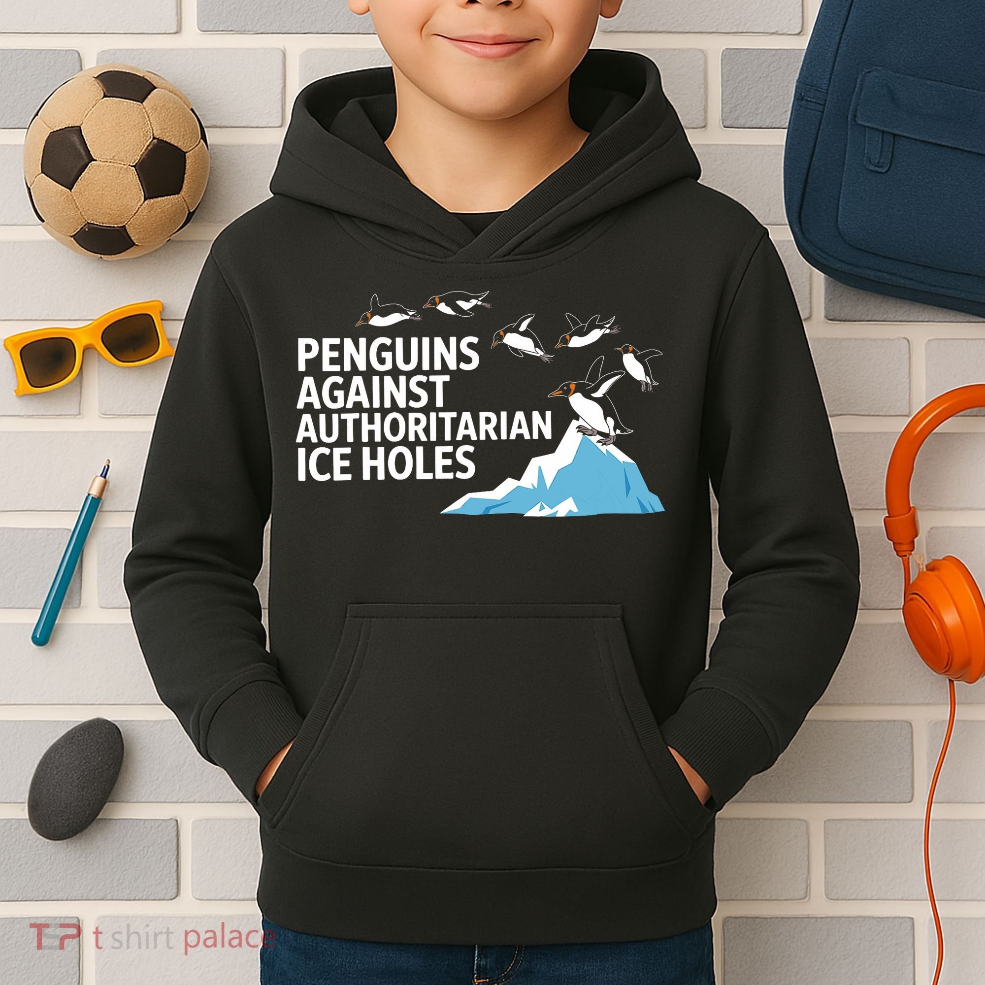Penguins Against Authoritarian Ice Holes Sarcastic  Kids Hoodie
