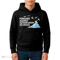 Penguins Against Authoritarian Ice Holes Sarcastic  Kids Hoodie thumb 4