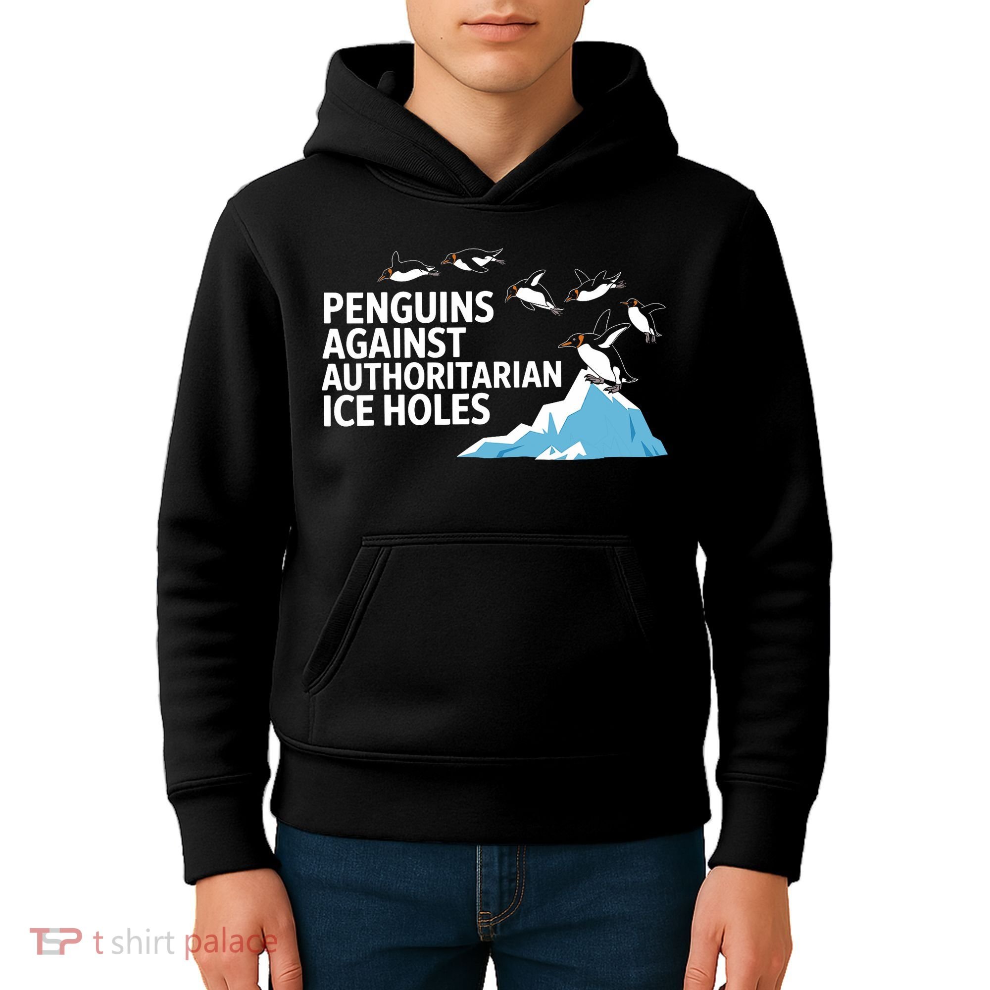 Penguins Against Authoritarian Ice Holes Sarcastic  Kids Hoodie