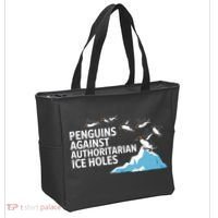 Penguins Against Authoritarian Ice Holes Sarcastic  Tote Bag thumb 2