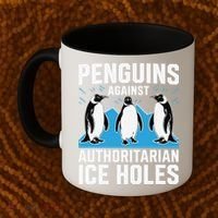 Penguins Against Authoritarian Ice Holes Resist Penguin Coffee Mug thumb 2