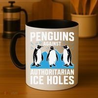 Penguins Against Authoritarian Ice Holes Resist Penguin Coffee Mug thumb 4