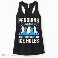 Penguins Against Authoritarian Ice Holes Resist Penguin Women's Tank Top thumb 0