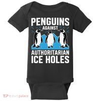 Penguins Against Authoritarian Ice Holes Resist Penguin Baby Bodysuit thumb 0