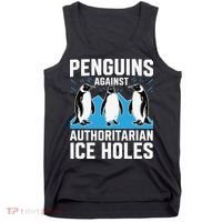 Penguins Against Authoritarian Ice Holes Resist Penguin Tank Top thumb 0