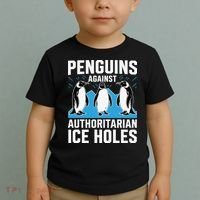 Penguins Against Authoritarian Ice Holes Resist Penguin Toddler T-Shirt thumb 2