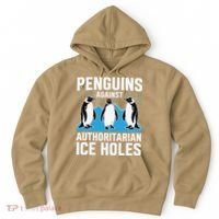 Penguins Against Authoritarian Ice Holes Resist Penguin Hoodie thumb 0