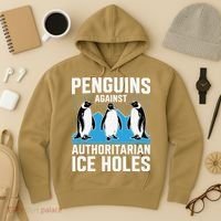 Penguins Against Authoritarian Ice Holes Resist Penguin Hoodie thumb 3