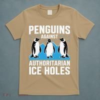 Penguins Against Authoritarian Ice Holes Resist Penguin T-Shirt thumb 5