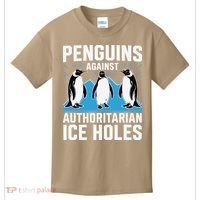 Penguins Against Authoritarian Ice Holes Resist Penguin Kids T-Shirt thumb 0