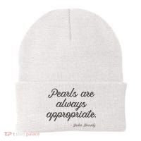 Pearls Are Always Appropriate Jackie Kennedy Beanie thumb 0