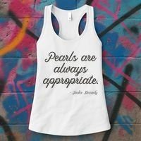 Pearls Are Always Appropriate Jackie Kennedy Women's Tank Top thumb 3