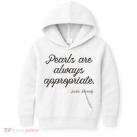 Pearls Are Always Appropriate Jackie Kennedy Kids Hoodie thumb 0