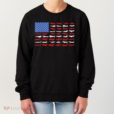 Pilot Airplane American Flag Plane Aviation Women's Sweatshirt