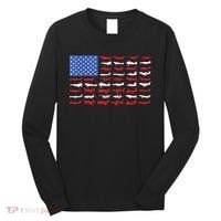 Pilot Airplane American Flag Plane Aviation Long Sleeve Shirt thumb 0
