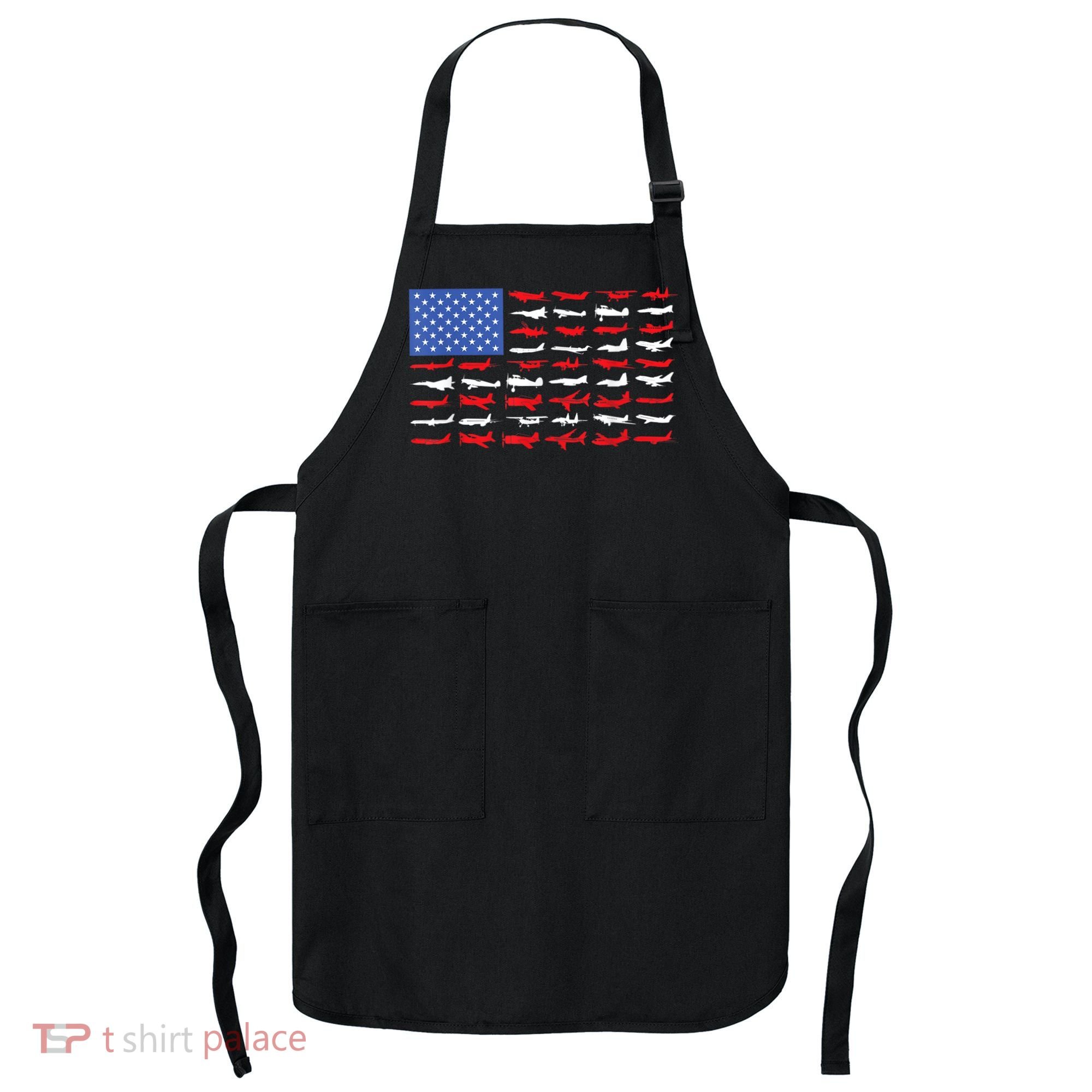 Pilot Airplane American Flag Plane Aviation Apron