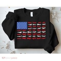 Pilot Airplane American Flag Plane Aviation Sweatshirt thumb 2