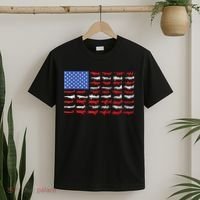 Pilot Airplane American Flag Plane Aviation T-Shirt thumb 2