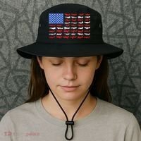 Pilot Airplane American Flag Plane Aviation Bucket Hat thumb 3