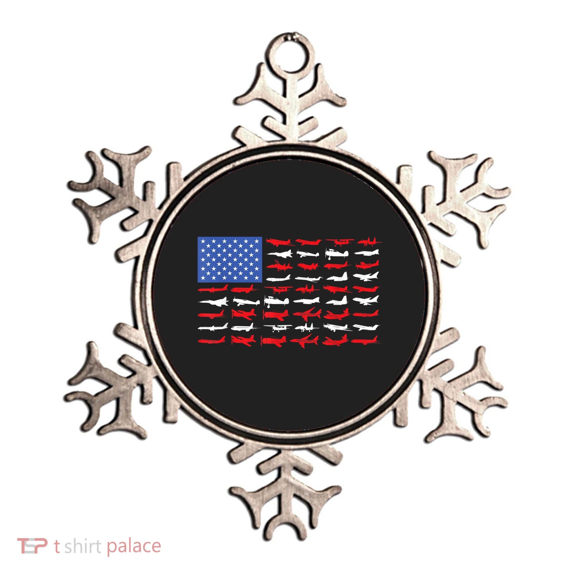 Pilot Airplane American Flag Plane Aviation Ornament