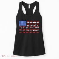 Pilot Airplane American Flag Plane Aviation Women's Tank Top thumb 0