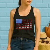 Pilot Airplane American Flag Plane Aviation Women's Tank Top thumb 2