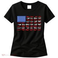 Pilot Airplane American Flag Plane Aviation Women's T-Shirt thumb 0