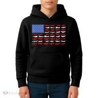 Pilot Airplane American Flag Plane Aviation Kids Hoodie thumb 4